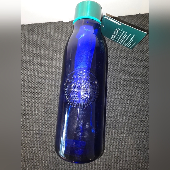 Starbucks NWT blue glass water bottle. - Picture 12 of 16